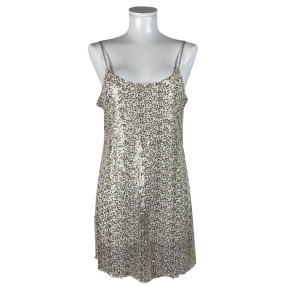 Free People Sequin Mesh Slip Dress, Large